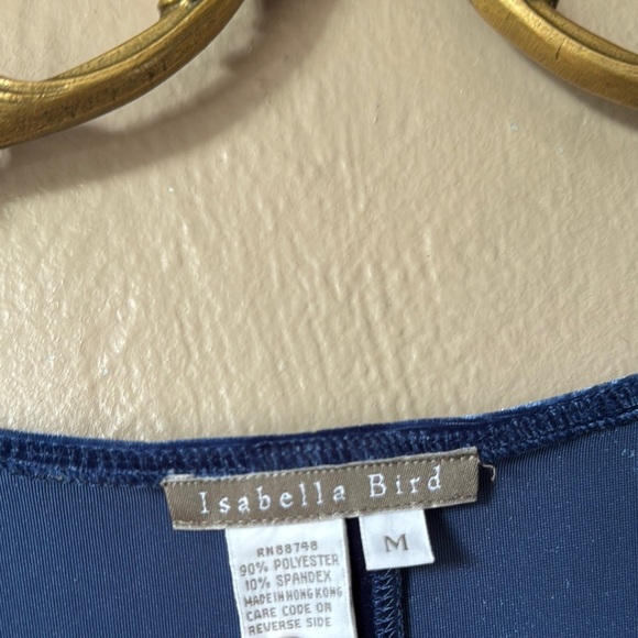 Isabella Blue Velvet Long Sleeve Dress - Picture 3 of 4